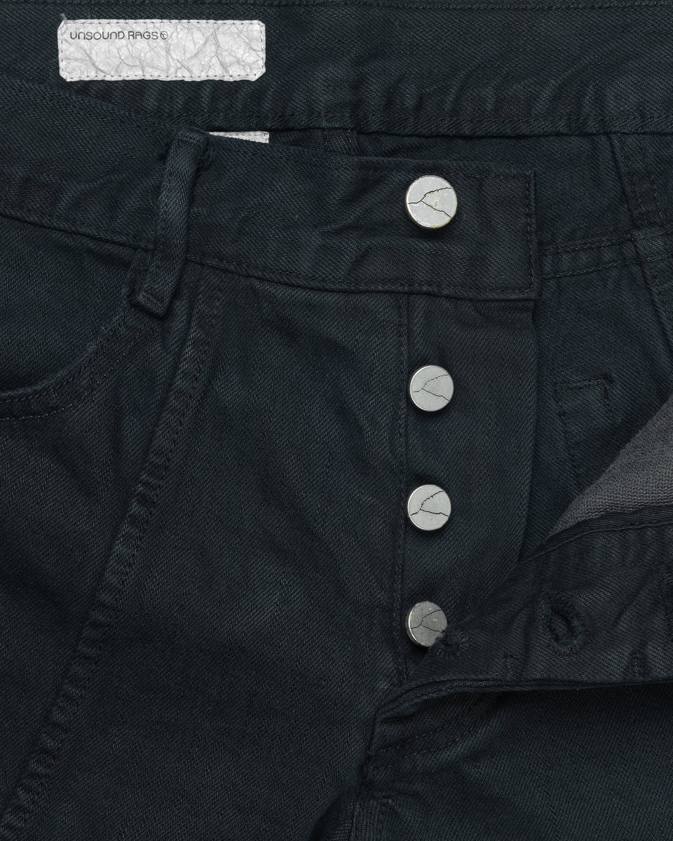 Unsound Q Cut Overdyed Black Selvage Denim Jeans