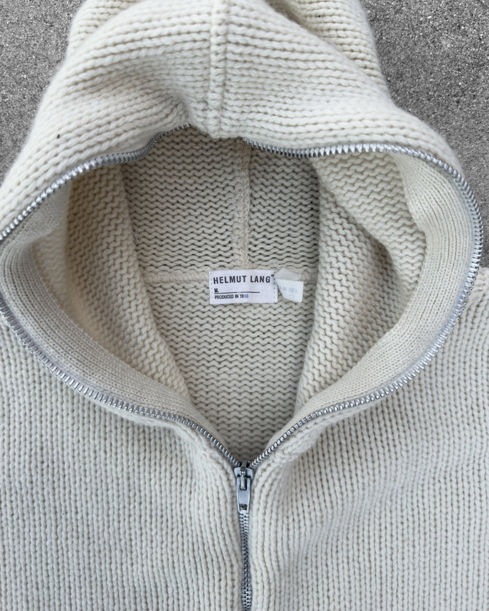 HELMUT LANG AW1998 FULL ZIP KNIT HOODED CARDIGAN – UNSOUND RAGS