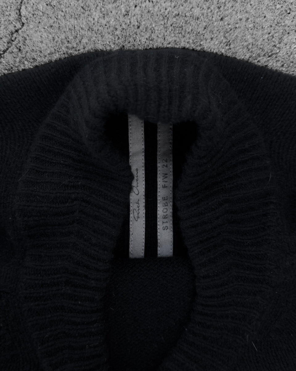 RICK OWENS FW2022 'STROBE' URINAL OVERSIZED CROPPED KNIT SWEATER