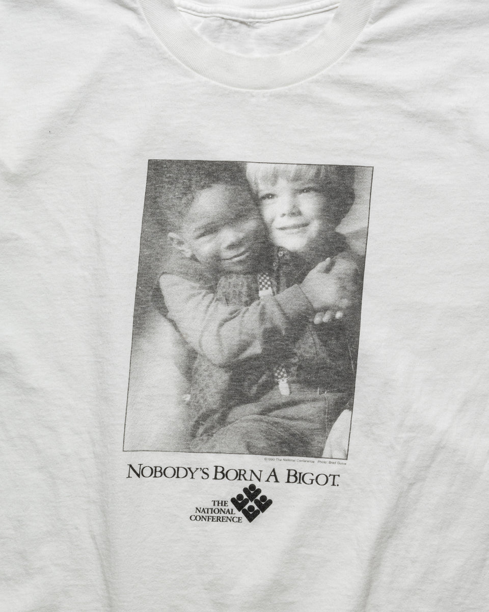 VINTAGE 1990S 'NOBODY'S BORN A BIGOT' TEE – UNSOUND RAGS