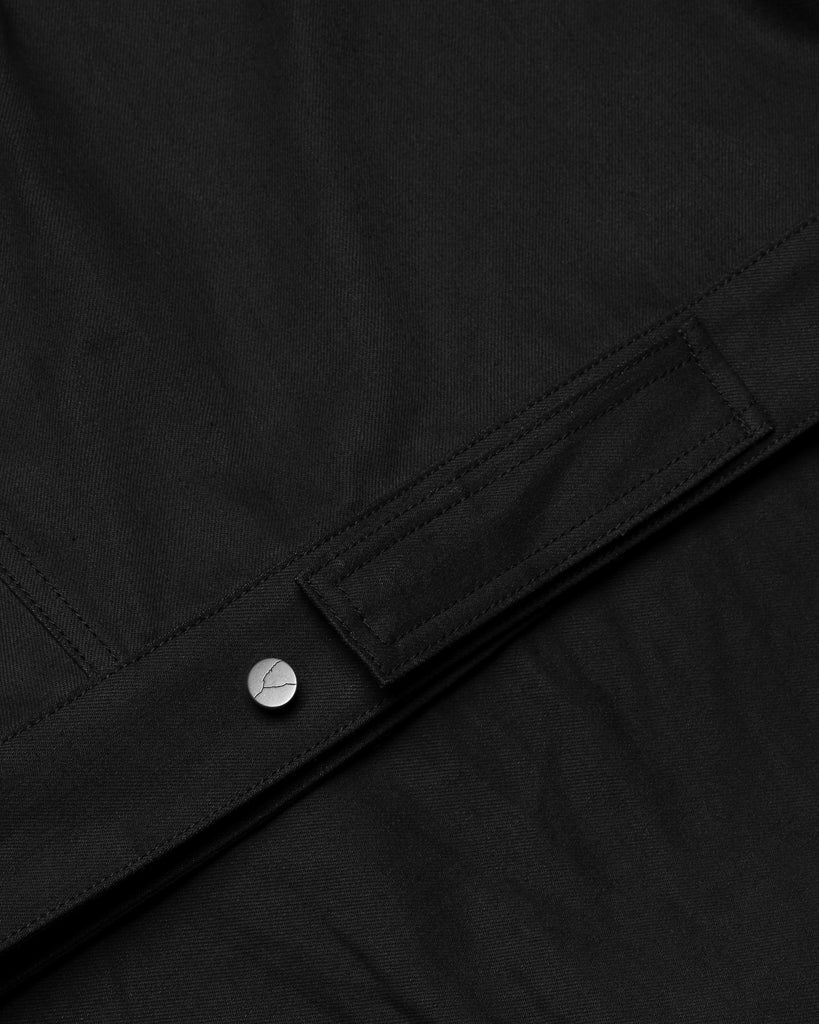 Unsound Tovey Black Italian Denim Trucker Jacket waistband