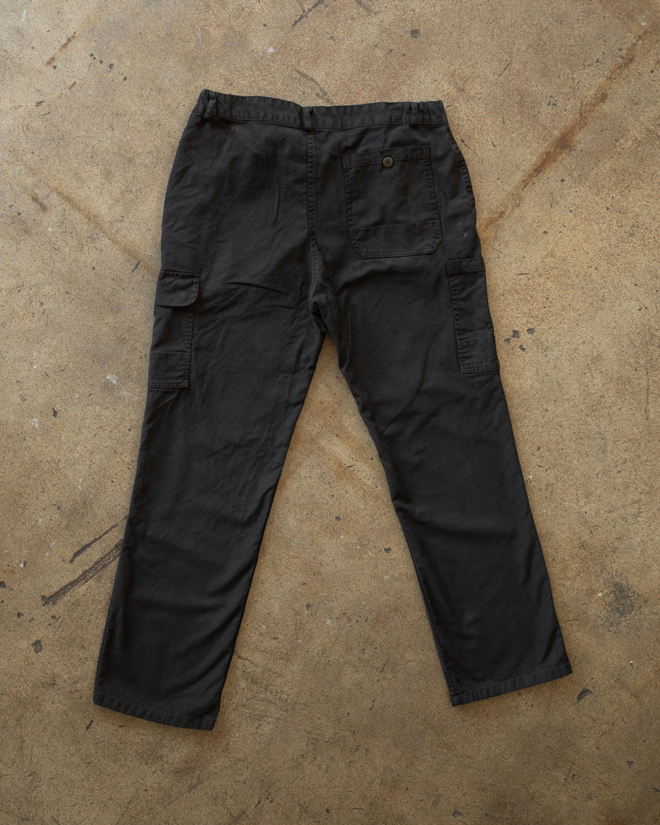 Overdyed Black Cargo Work Pants 1990s UNSOUND RAGS