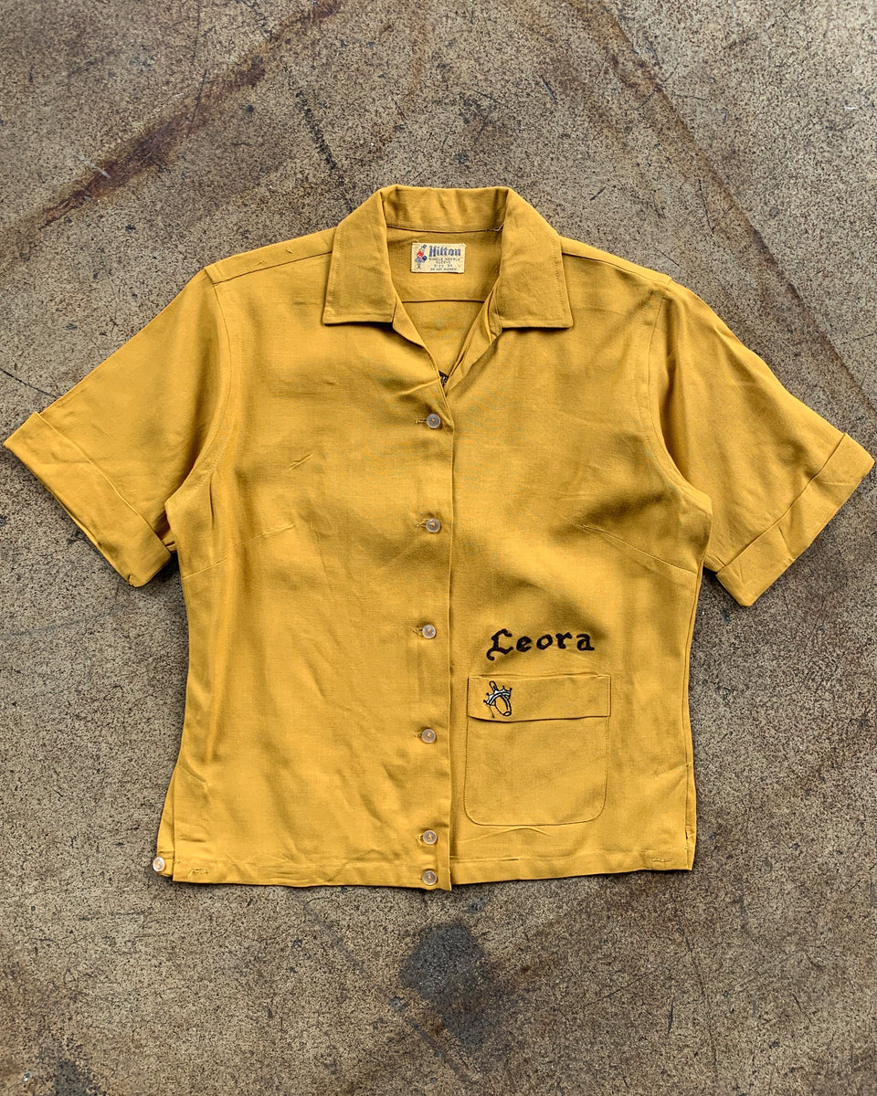 Yellow Chainstitched Bowling Shirt - 1950s – UNSOUND RAGS