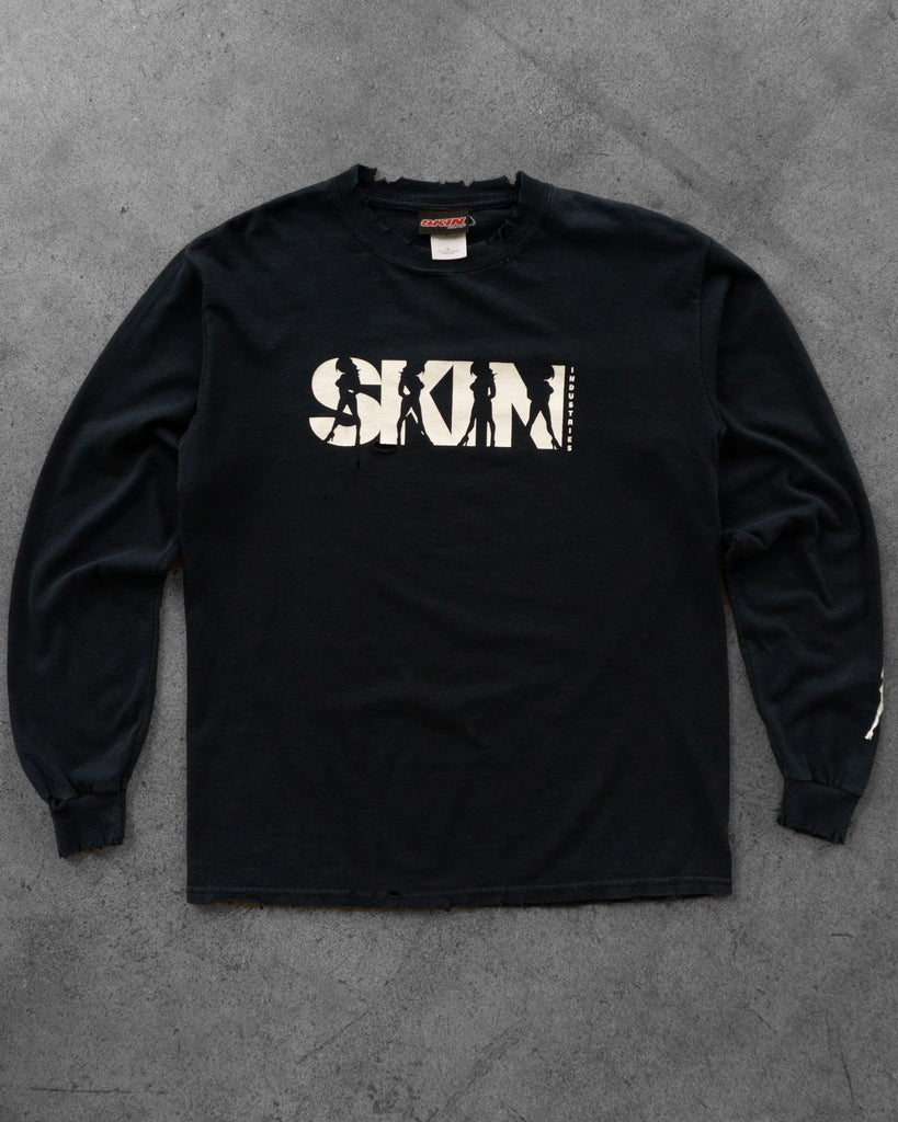 "Skin Industries" Distressed Long-Sleeve Tee - 2000s