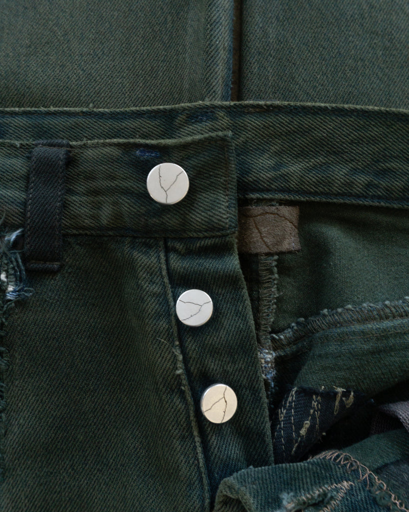 Unsound Painted Forest Green Jeans - detail