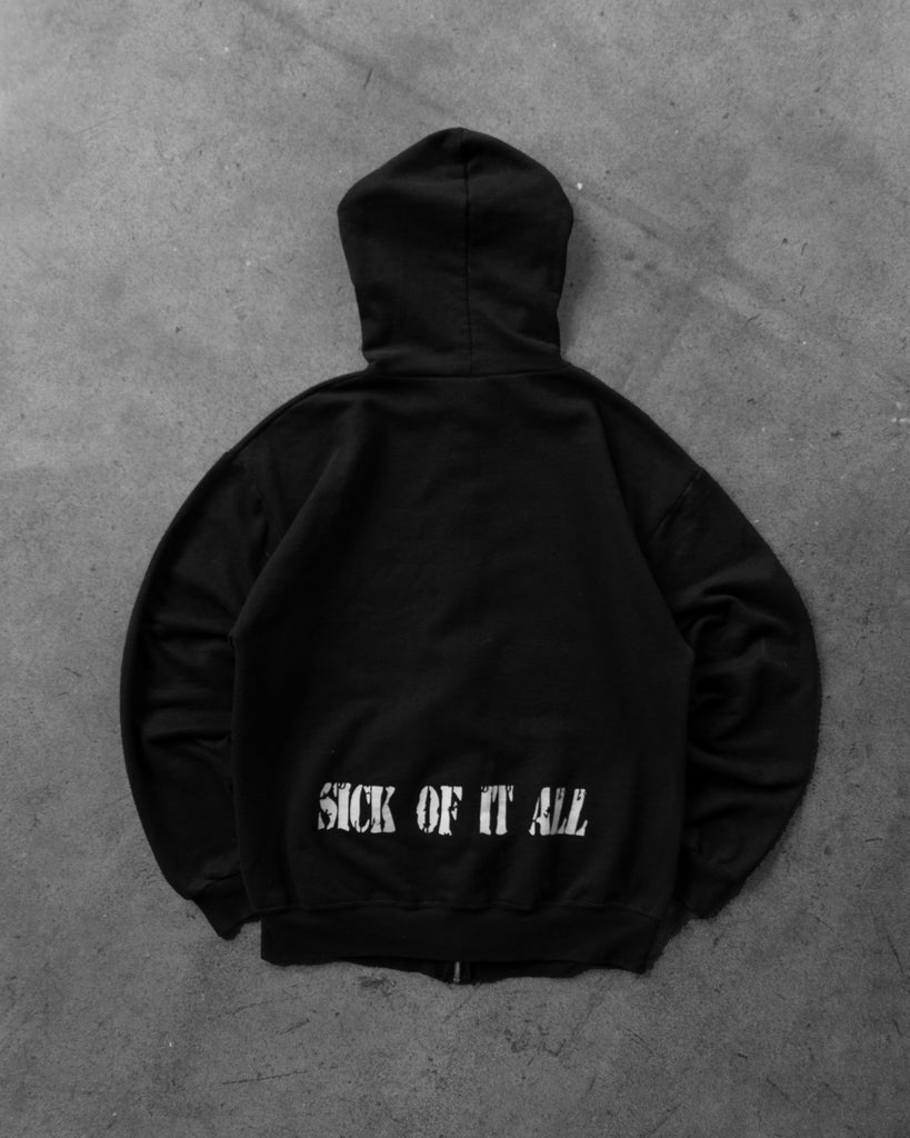 "Sick of it All" Hooded Zip-Up Sweatshirt back photo