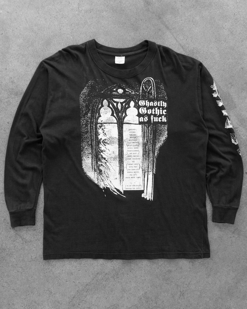 "Ghostly Gothic As Fuck" Long-Sleeve Tee - 1990s