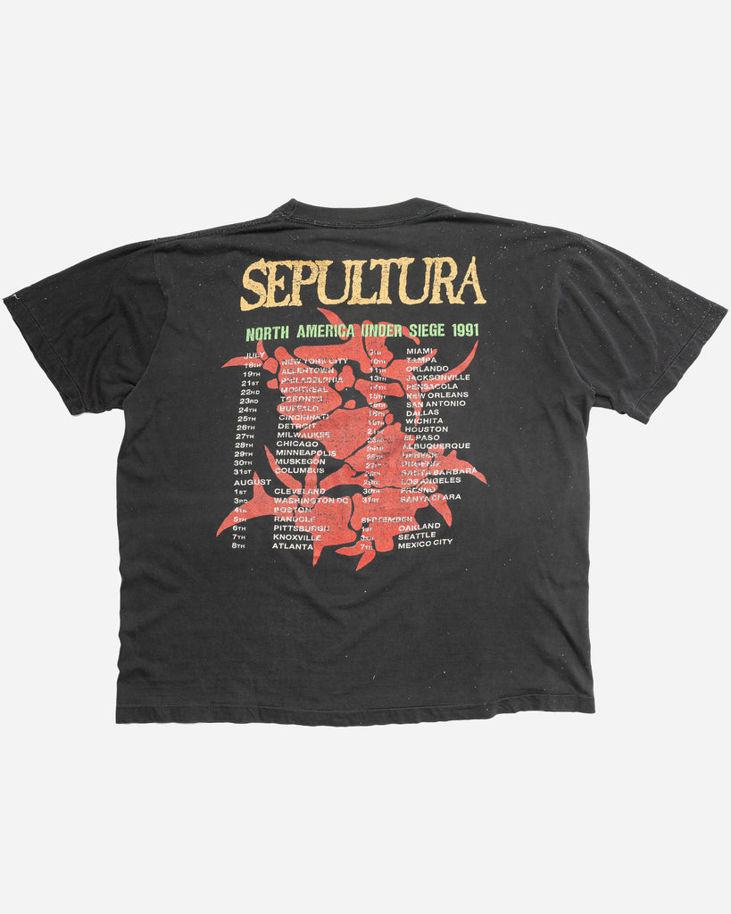 Single Stitched Painted & Distressed Sepultra Tee - 1991 - back