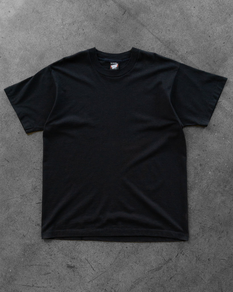 Single Stitched Faded Black Blank Tee - 1990s
