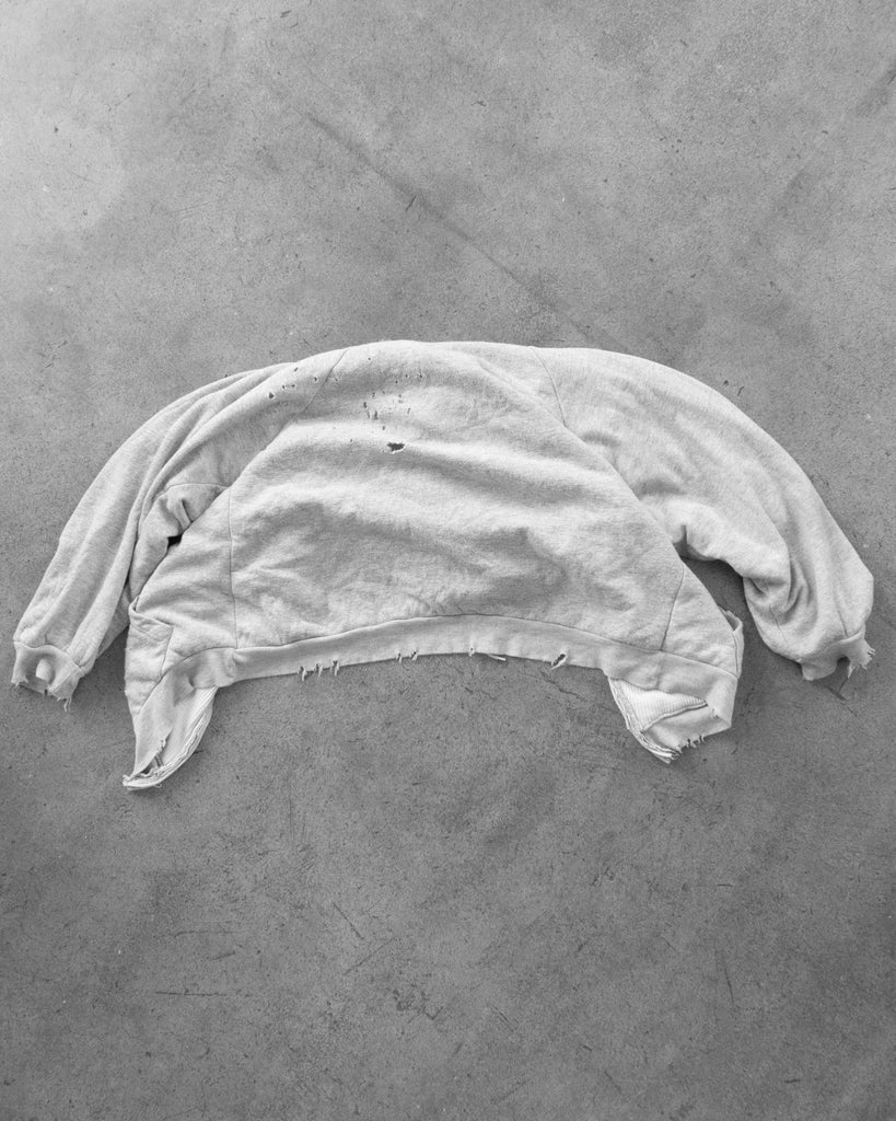 Thrashed Thermal Lined Hooded Sweatshirt - 1980s