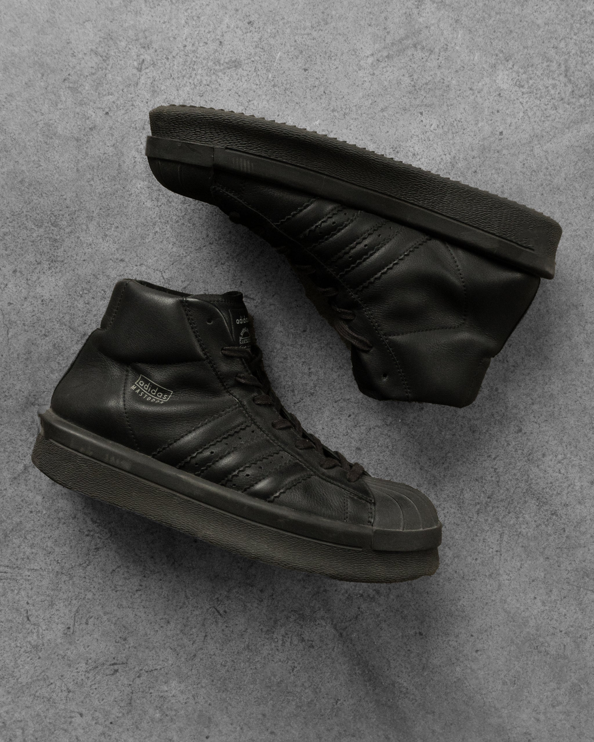 Rick Owens x Adidas Black Mastodon Sneakers - FW16 "Mastodon" UNSOUND RAGS Rick Owens x Adidas Black Mastodon Sneakers - FW16 "Mastodon" UNSOUND RAGS