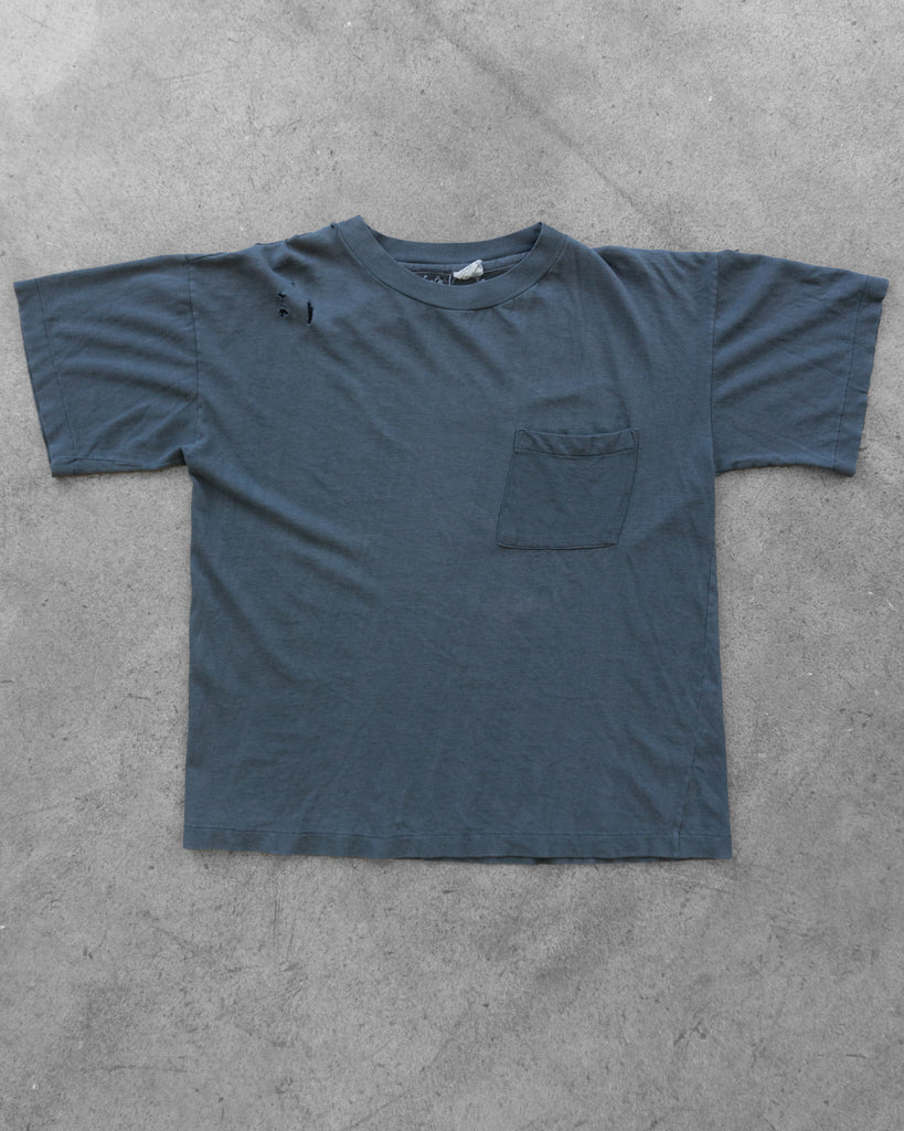 Faded Black Blank Boxy Tee - 1980s