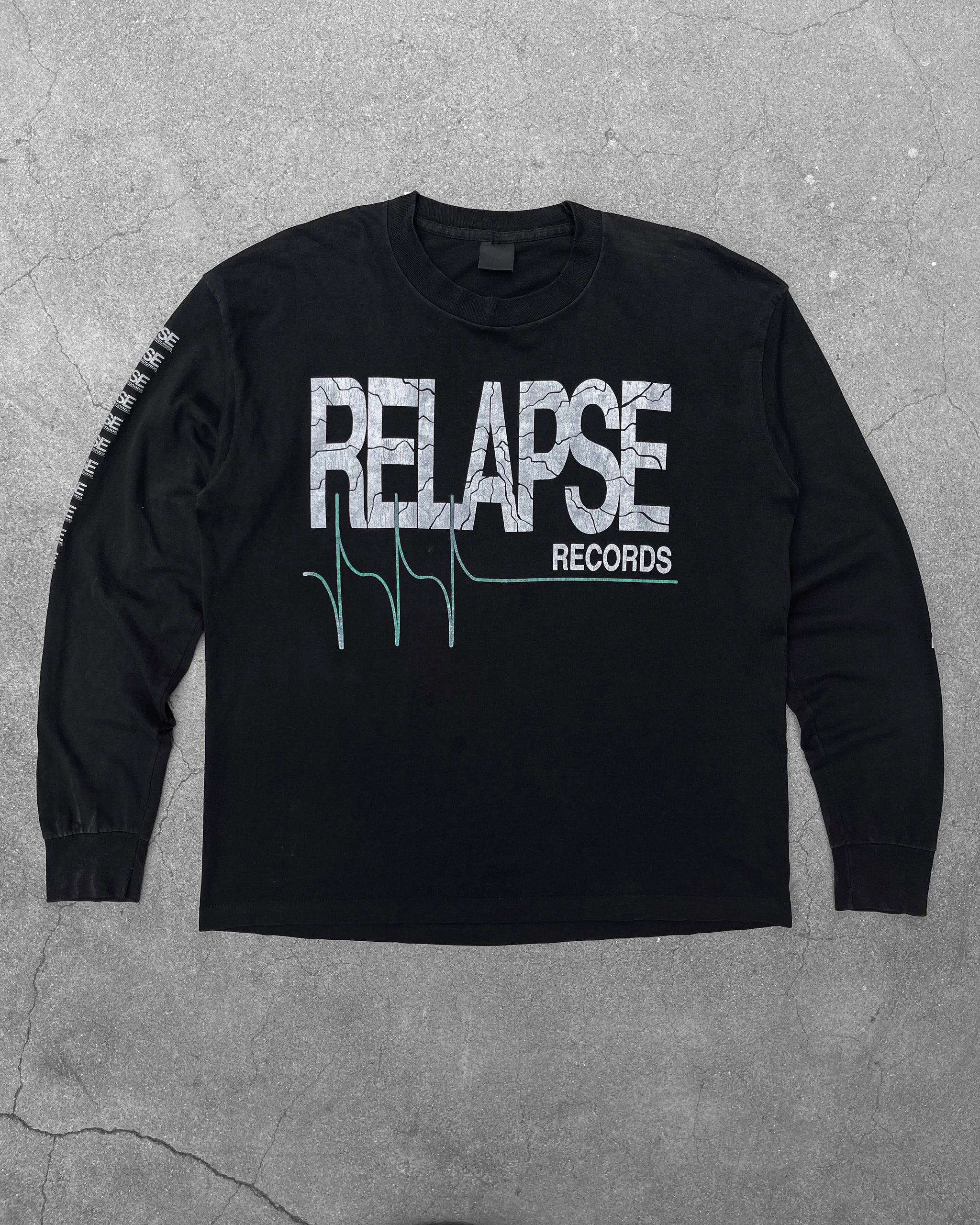 VINTAGE 1990S RELAPSE RECORDS LONGSLEEVE TEE – UNSOUND RAGS