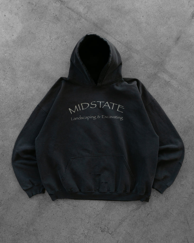 Distressed "Midstate" Hooded Sweatshirt front state