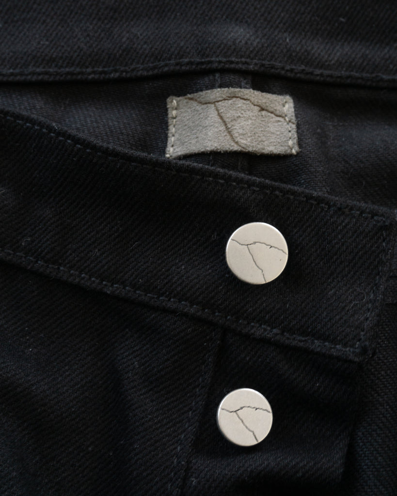 Unsound Japanese Black Raw Denim Jeans - detail