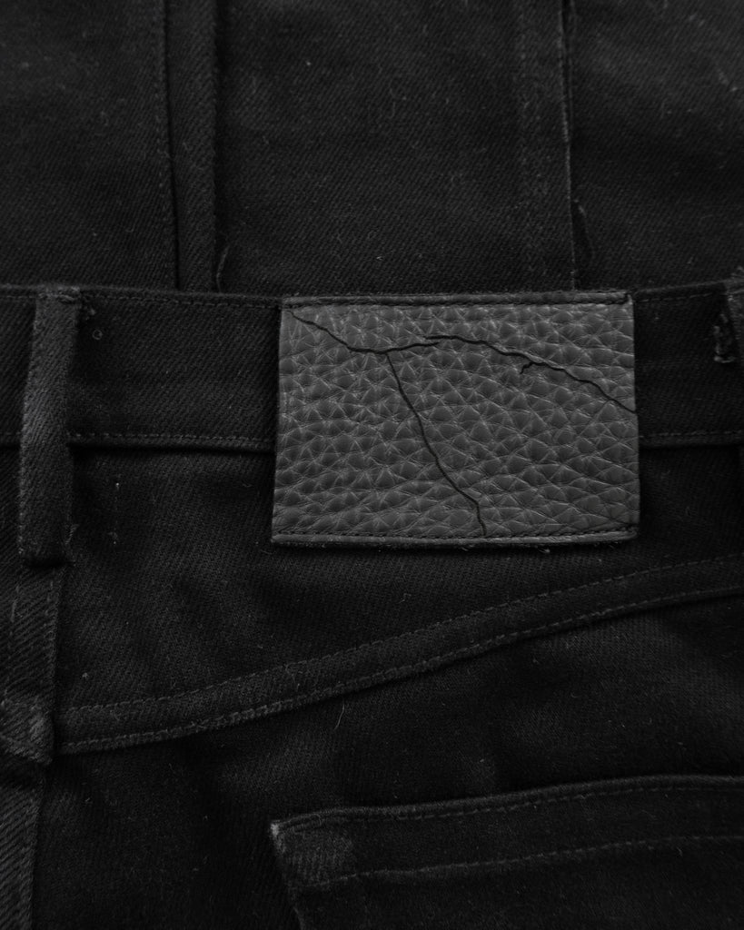 Unsound Japanese Black Raw Denim Jeans - detail