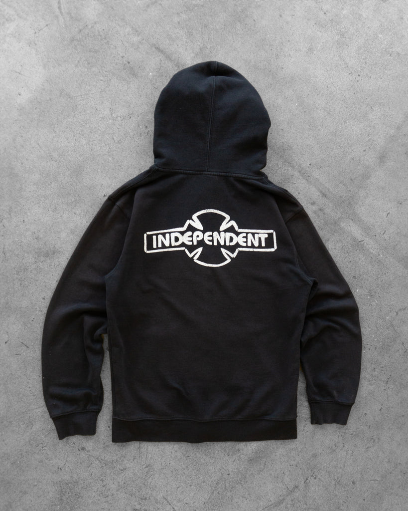 "Independent" Hooded Zip-Up Sweatshirt - Early 2000s - bacl