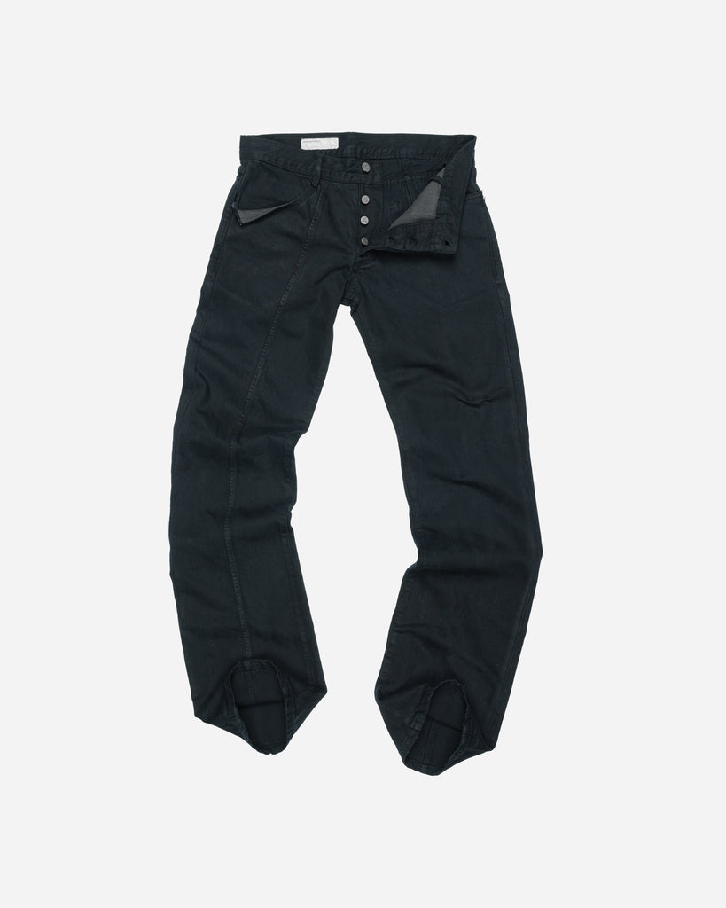 Unsound Q Cut Overdyed Black Selvage Denim Jeans Front 2