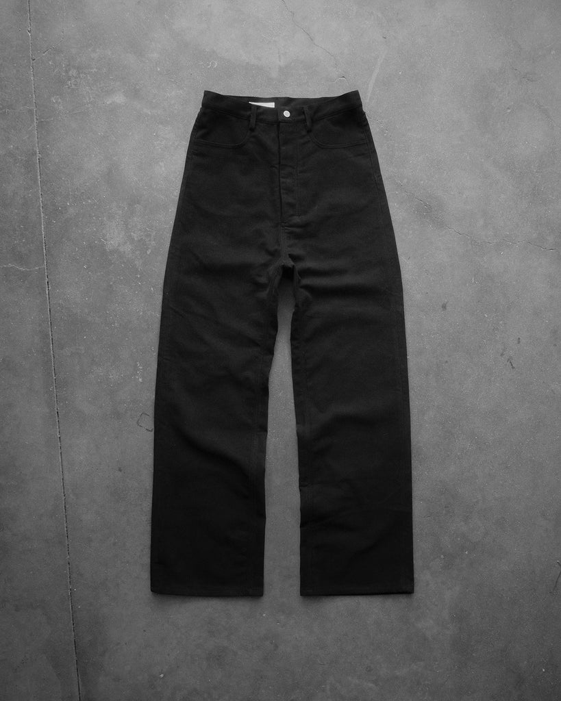 Unsound Ruseler Cut Black Italian Heavy Moleskin Jeans front