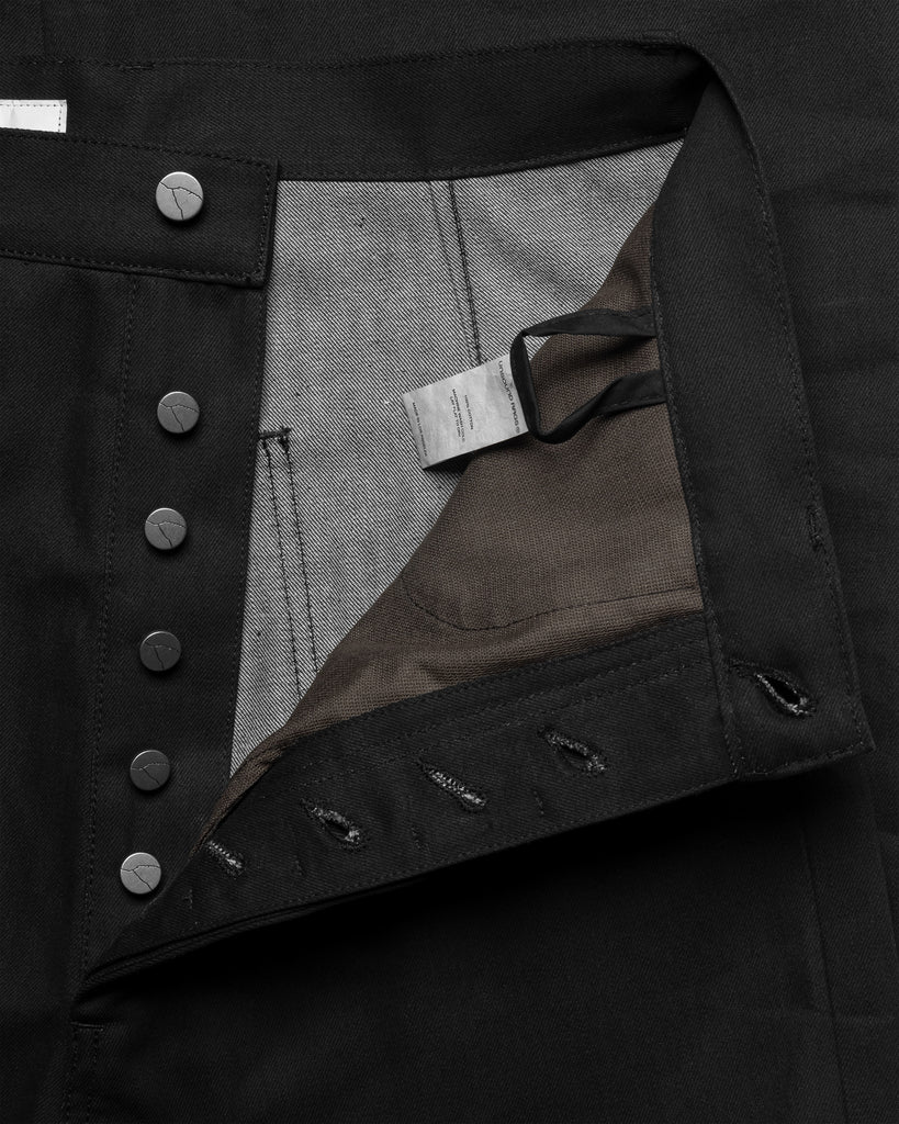 Unsound Ruseler Cut Black Italian Heavy Moleskin Jeans button fly