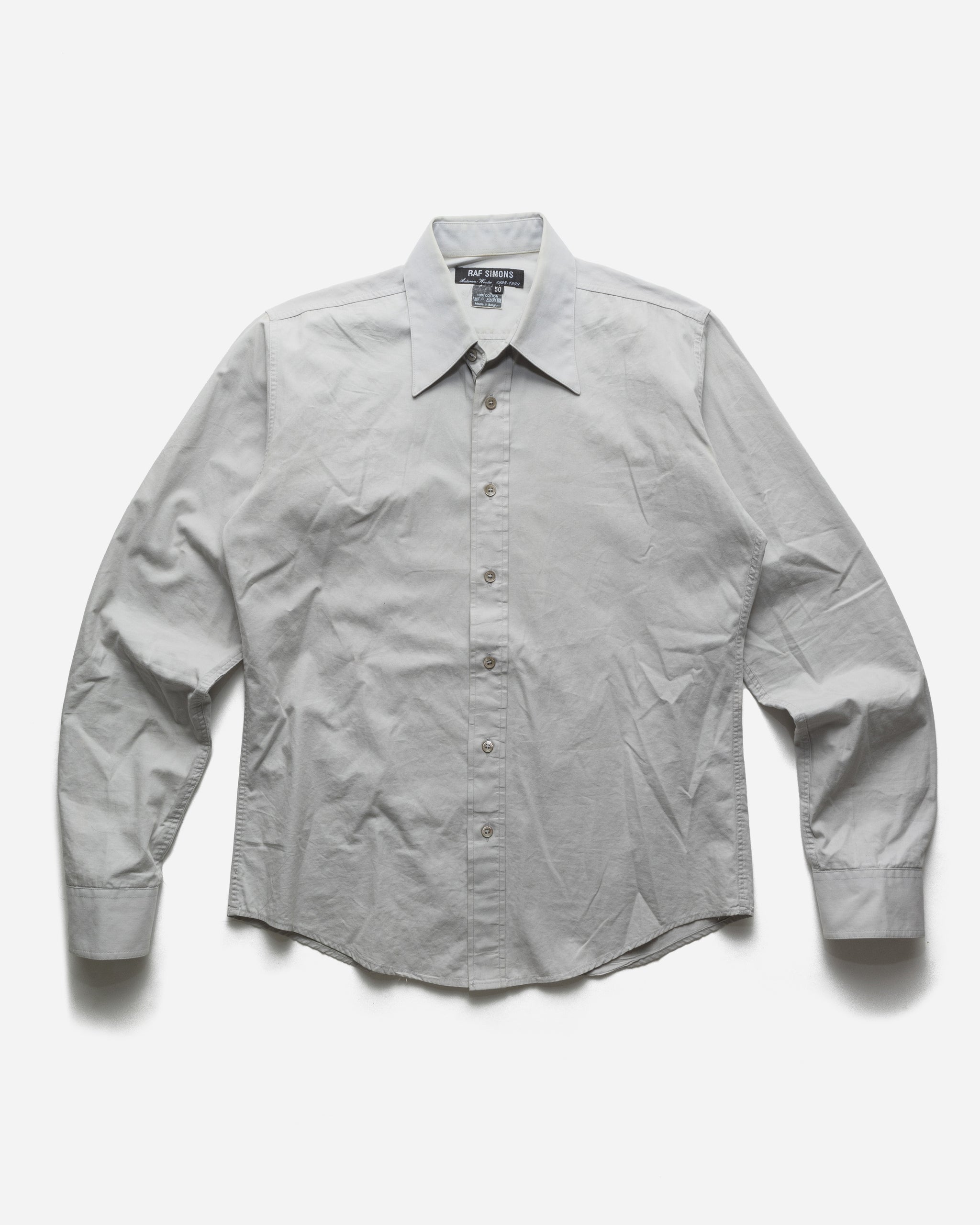 RAF SIMONS AW1998 'RADIOACTIVITY' GREY SHIRT – UNSOUND RAGS