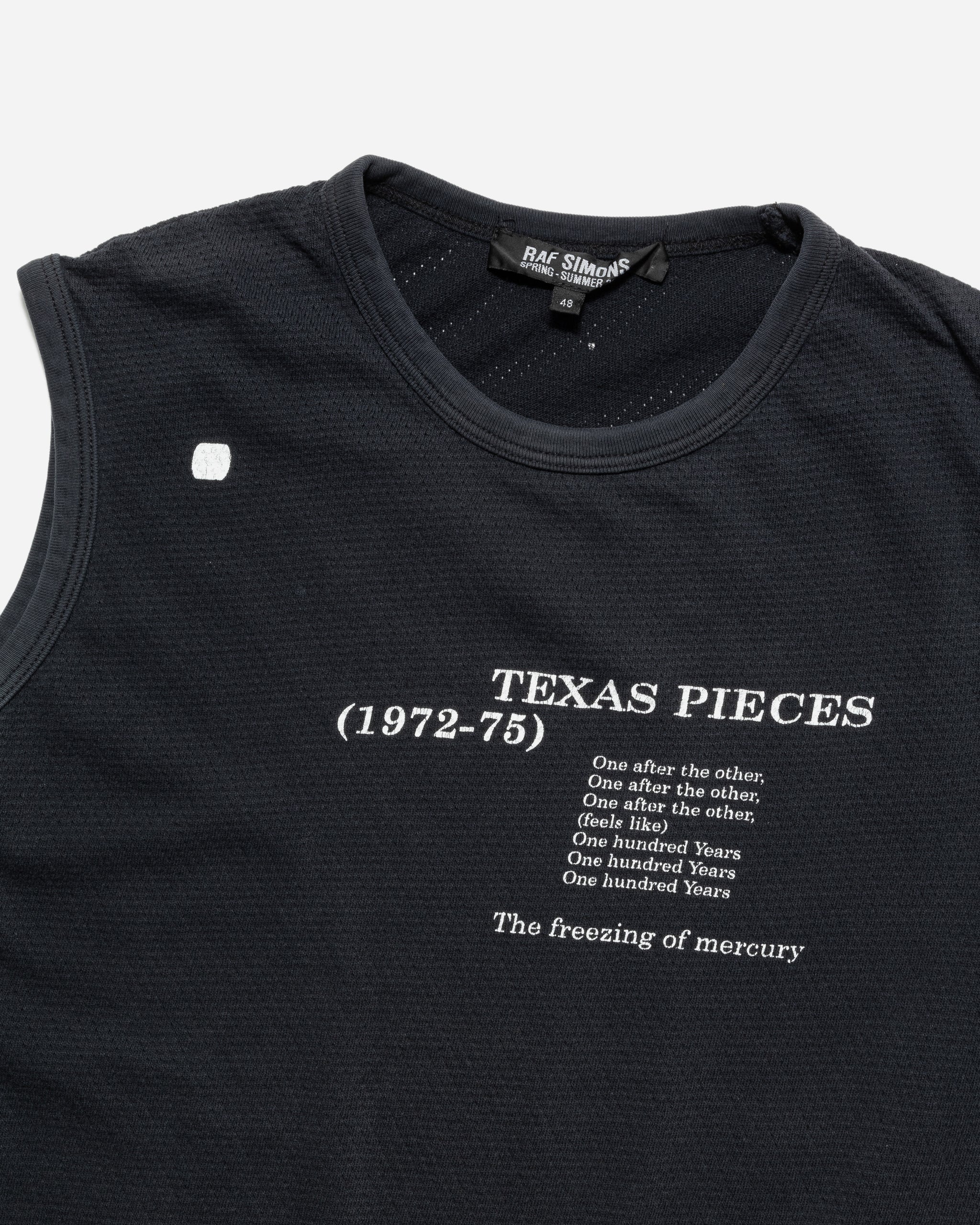 RAF SIMONS SS2005 'TEXAS PIECES' SLEEVELESS TEE – UNSOUND RAGS