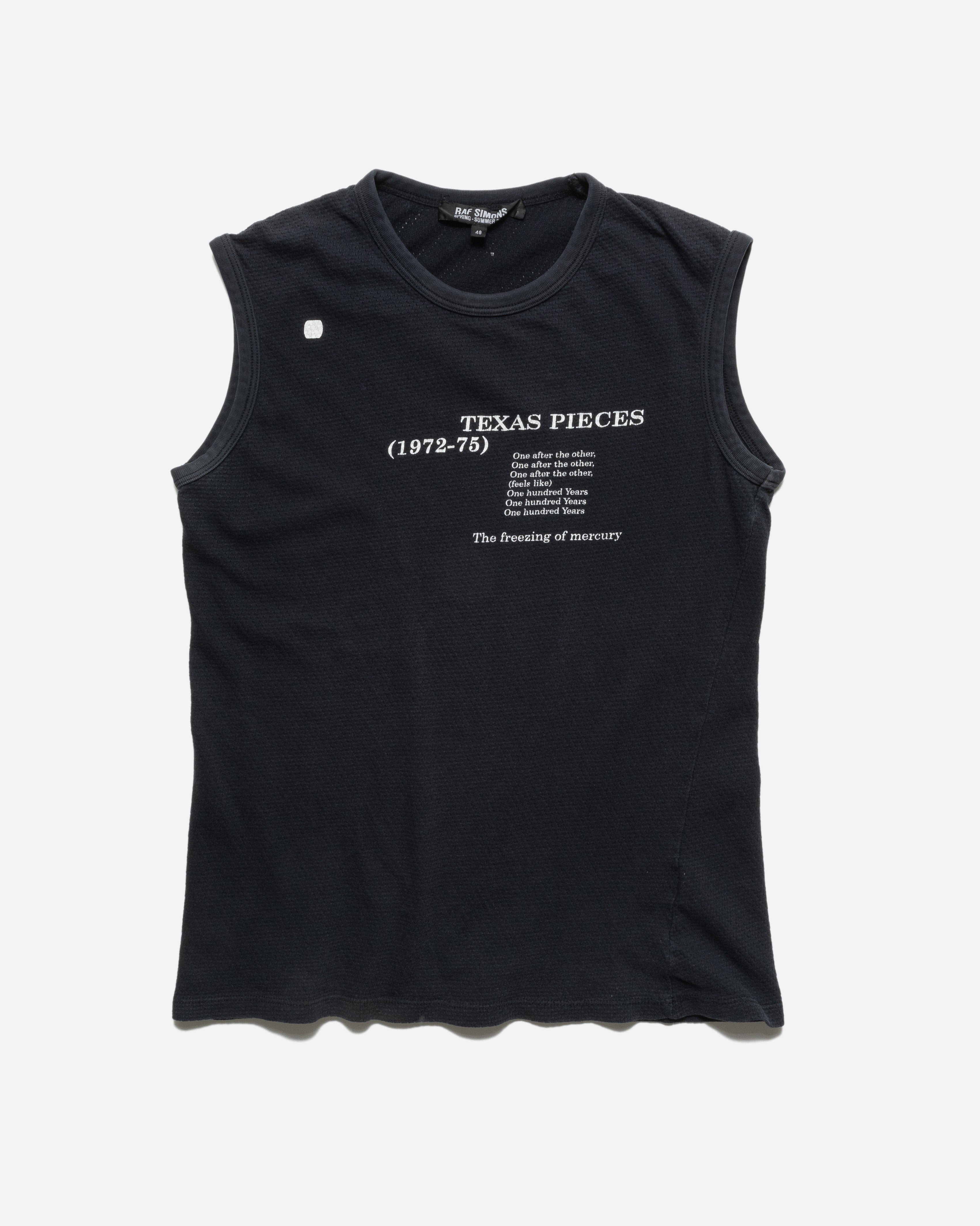 RAF SIMONS SS2005 'TEXAS PIECES' SLEEVELESS TEE – UNSOUND RAGS