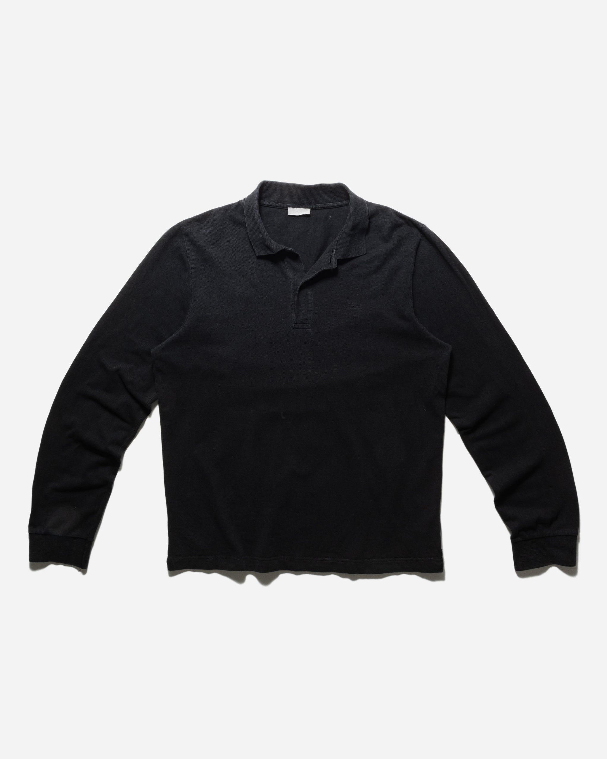DIOR HOMME SS2007 BLACK LONGSLEEVE POLO SHIRT – UNSOUND RAGS