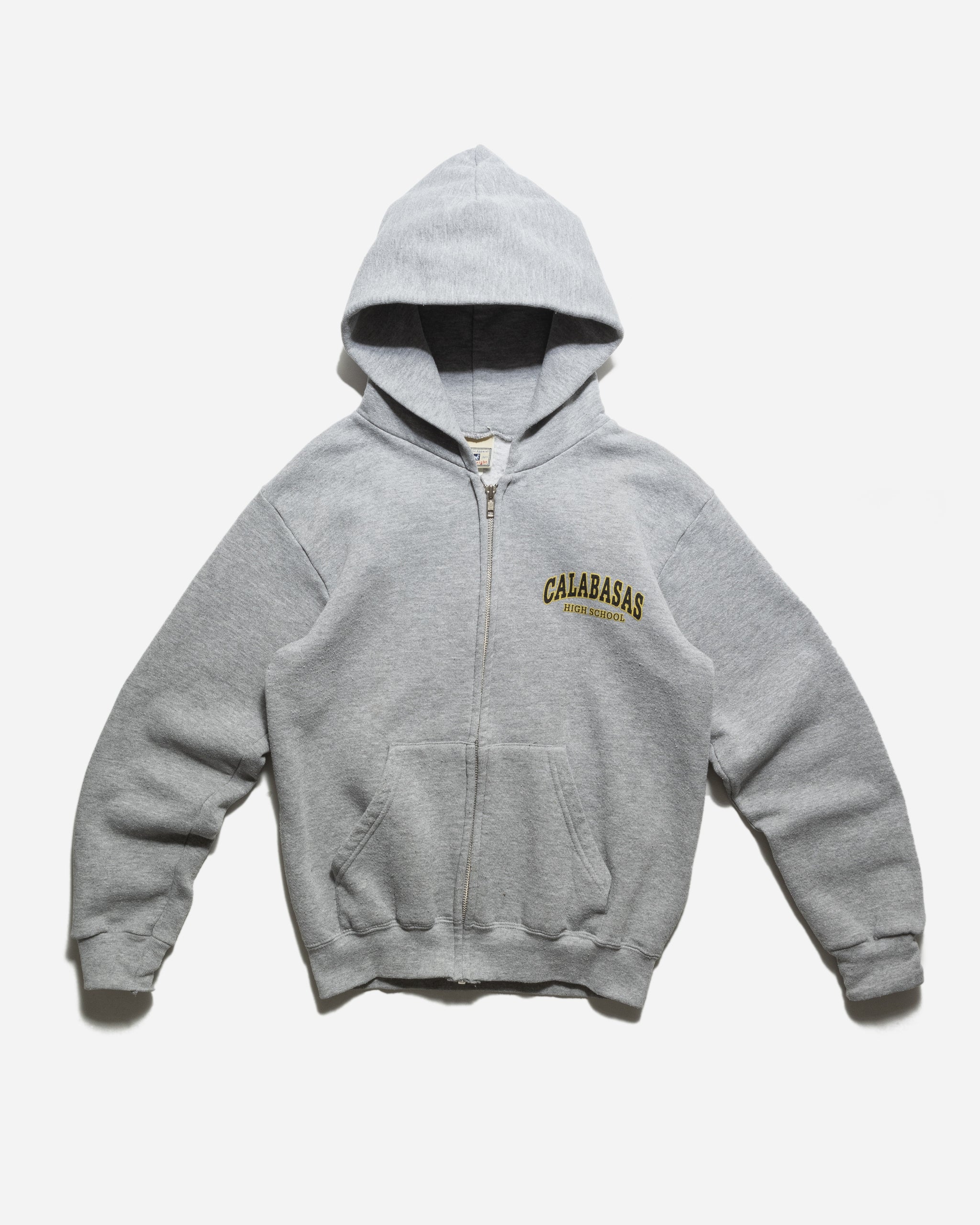 VINTAGE 1990S 'CALABASAS' SHRUNKEN FIT ZIP HOODED SWEATSHIRT