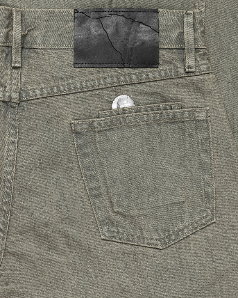 Unsound Q Cut "Cement" Selvage Denim Jeans back patch