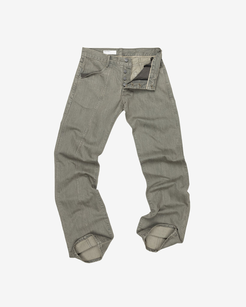 Unsound Q Cut "Cement" Selvage Denim Jeans movement front