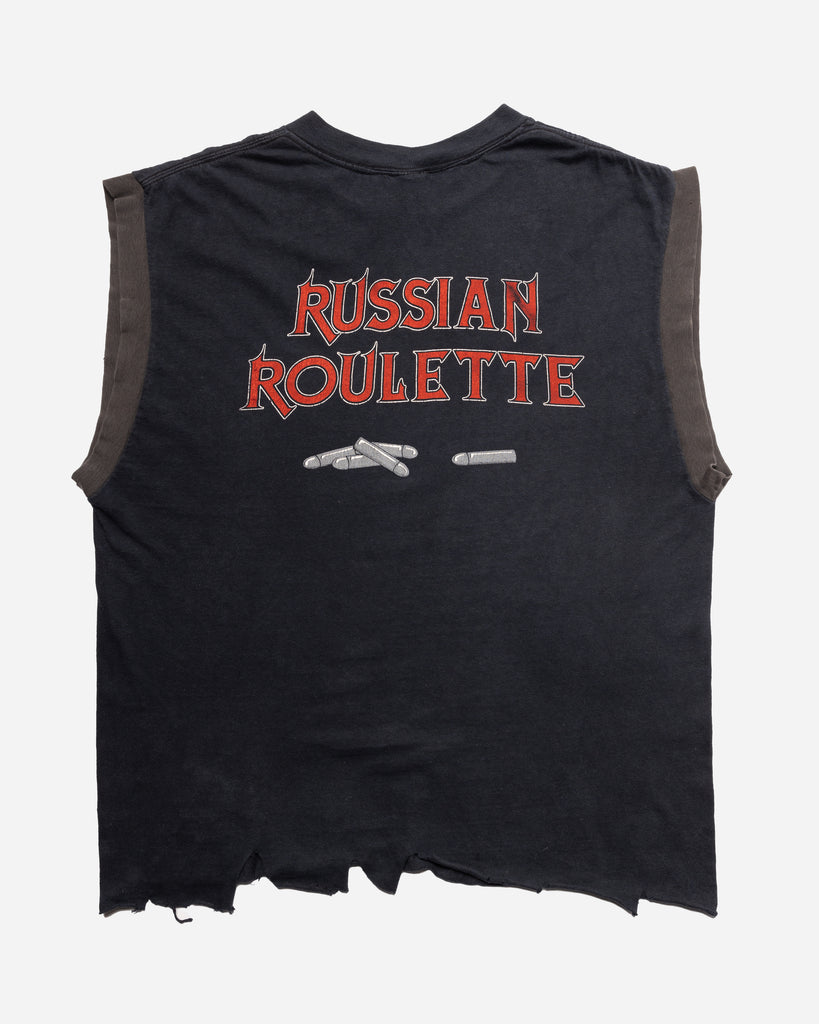 Chopped "Accept Russian Roulette" Contrast Sleeveless Tee - 1986 - back