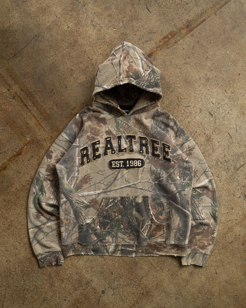 Real Tree Camo Distressed Hooded Sweatshirt