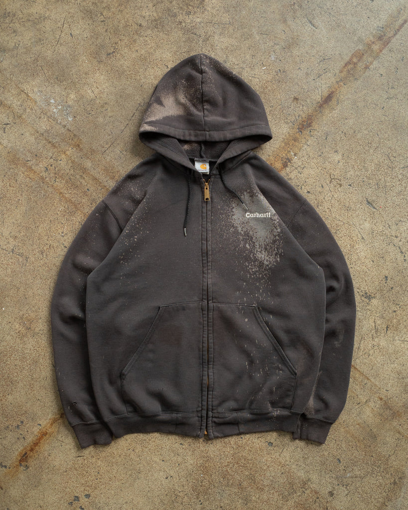 Carhartt Sun Bleached Distressed Hooded Sweatshirt - 1990s FRONT PHOTO