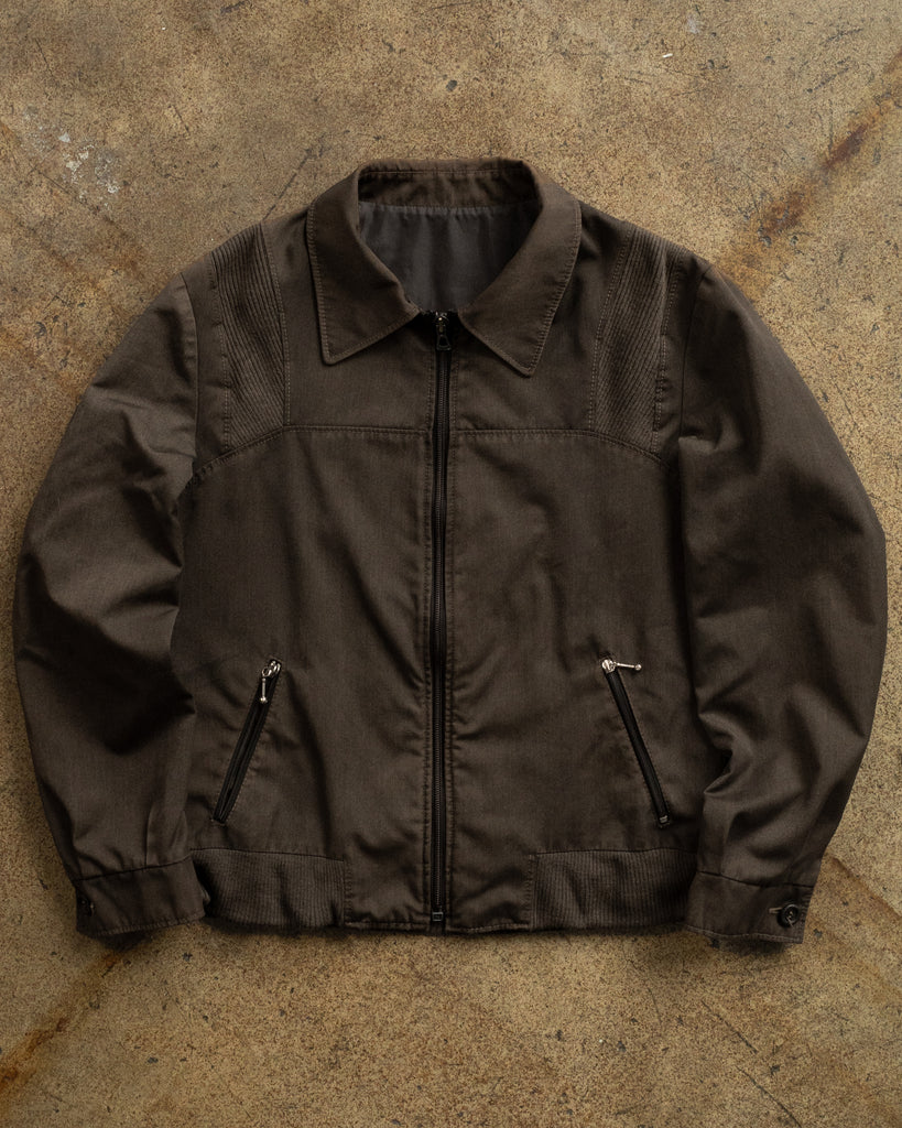 Brown Paneled Bomber Jacket - 1980s