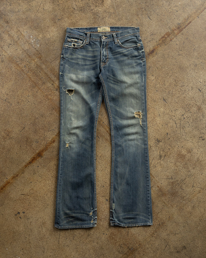 Mud Wash BKE Distressed Bootcut Jeans - Early 2000s FRONT PHOTO