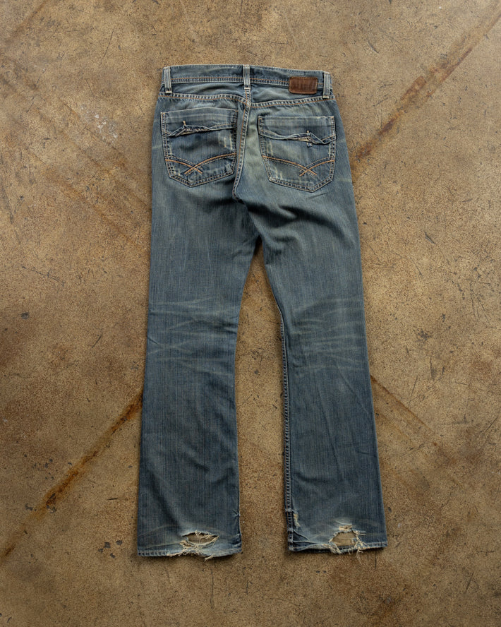 Mud Wash BKE Distressed Bootcut Jeans - Early 2000s BACK PHOTO
