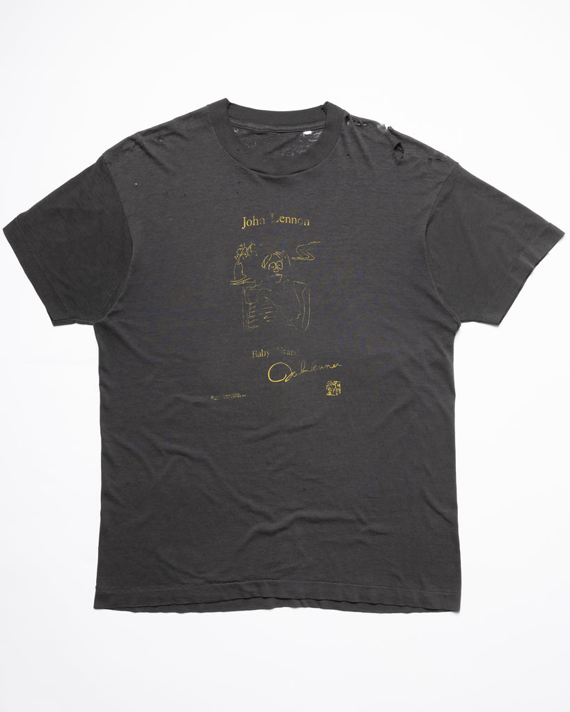 Single Stitched Paper Thin Distressed "John Lennon Baby Grand" Tee - 1980s