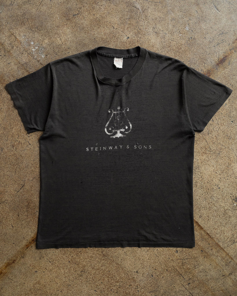 Sun Faded "Steinway & Sons" Distressed Tee - 1990s FRONT PHOTO