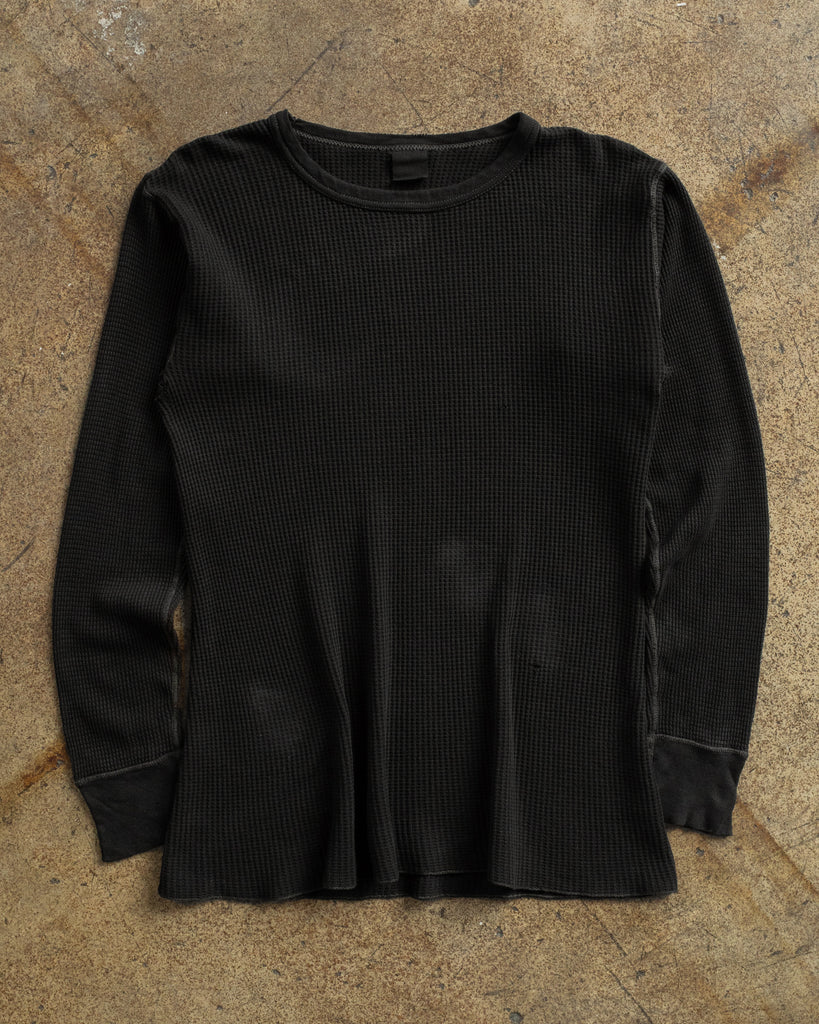 Black Blank Thermal Long-Sleeve - 1990s FRONT PHOTO