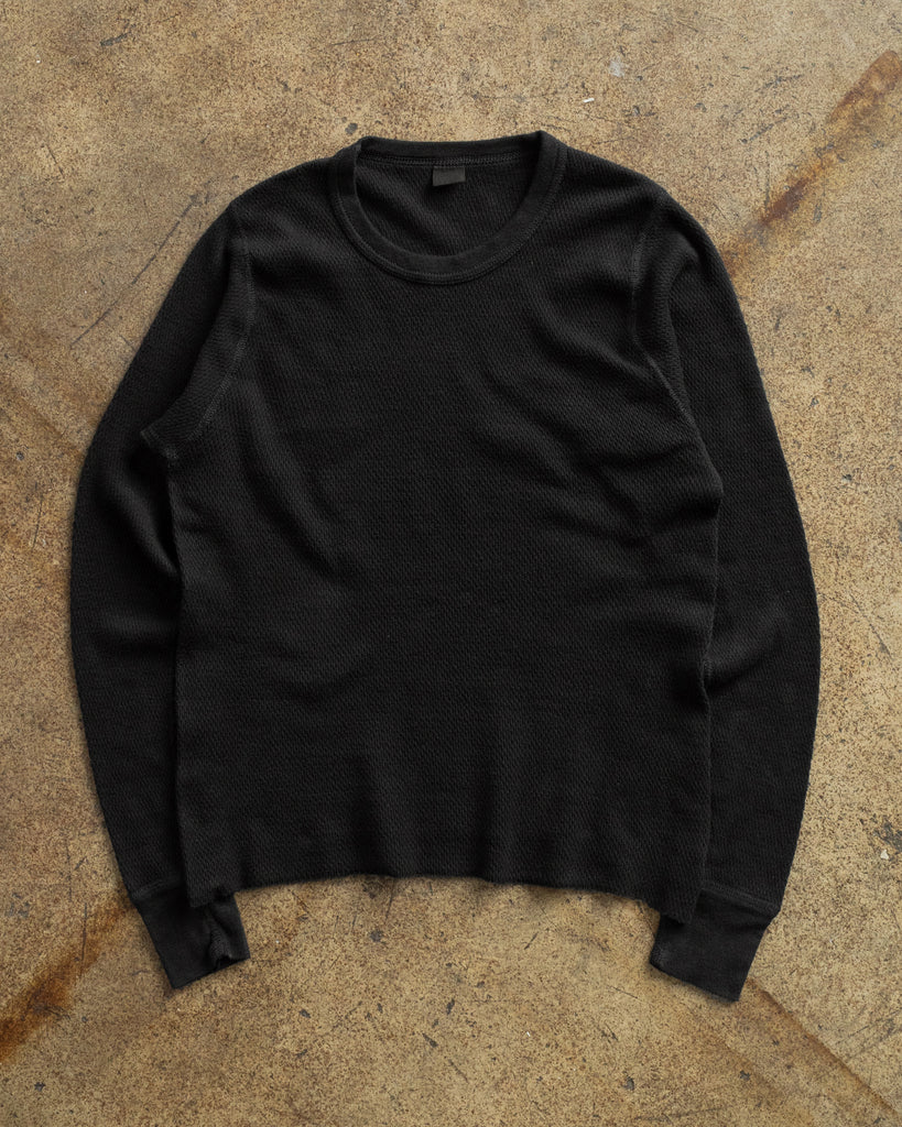 Black Blank Thermal Long-Sleeve - 1990s FRONT PHOTO