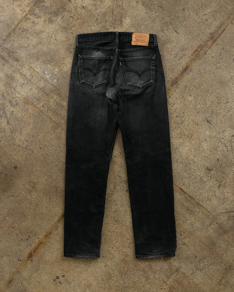 Levi's 501 Faded Charcoal Distressed Jeans - 1990s BACK PHOTO