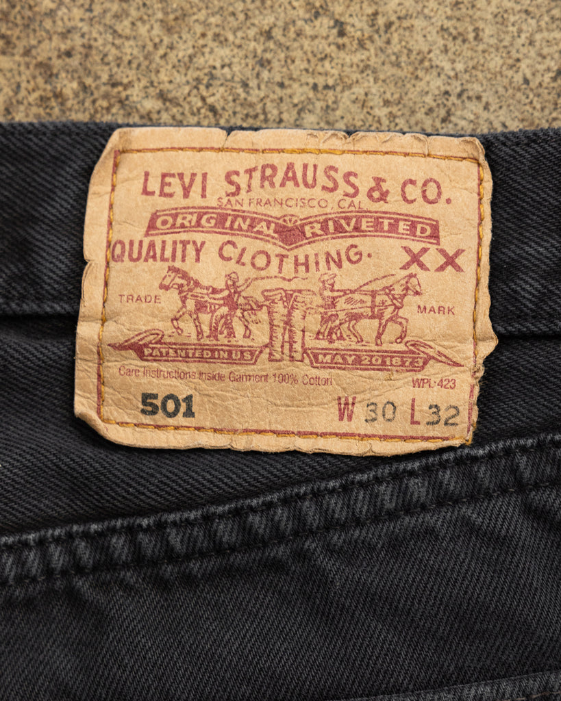 Levi's 501 Blue Black Painted Jeans - 1990s TAG PHOTO