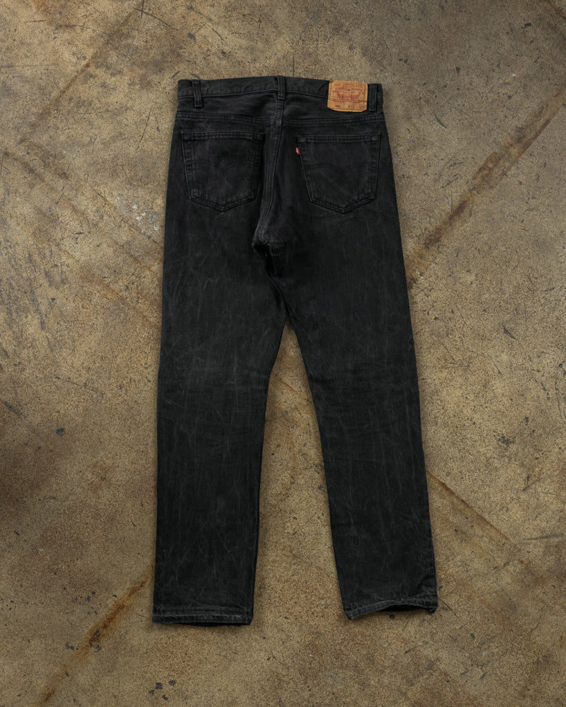 Levi's 501 Charcoal Black Released Hem Jeans - 1990s BACK PHOTO