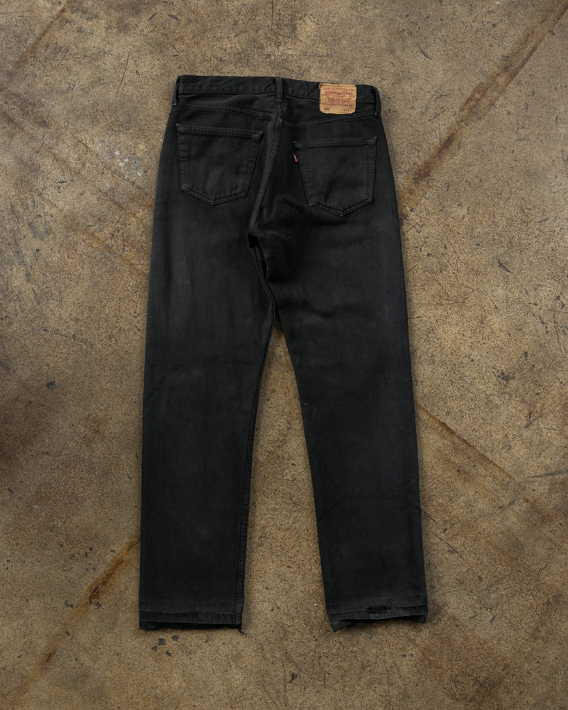Levi's 501 Blue Black Distressed Jeans - 1990s BACK PHOTO