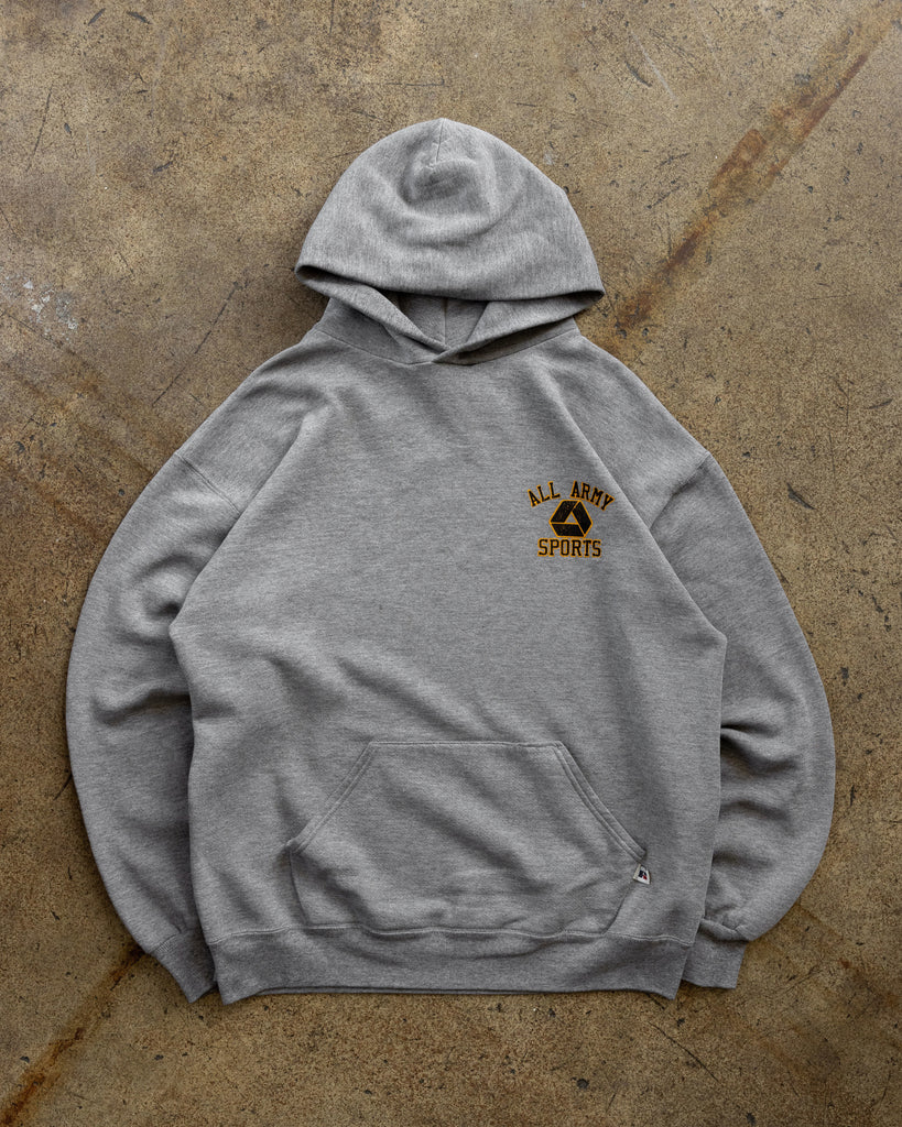 "All Army Sports" Hooded Crewneck Sweatshirt - 1990s