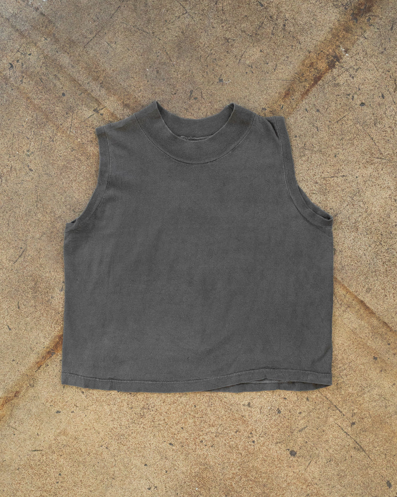 Single Stitched Charcoal Grey Sleeveless Tee - 1990s front photo