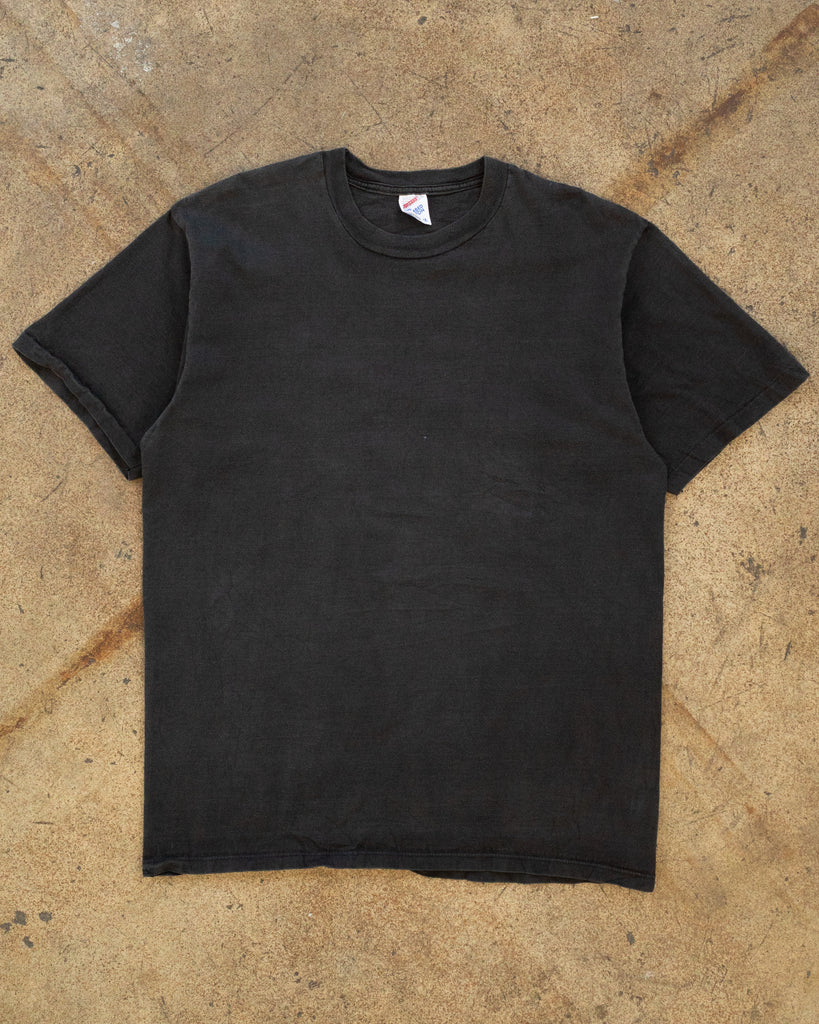 Single Stitched Faded Black Blank Tee - 1990s
