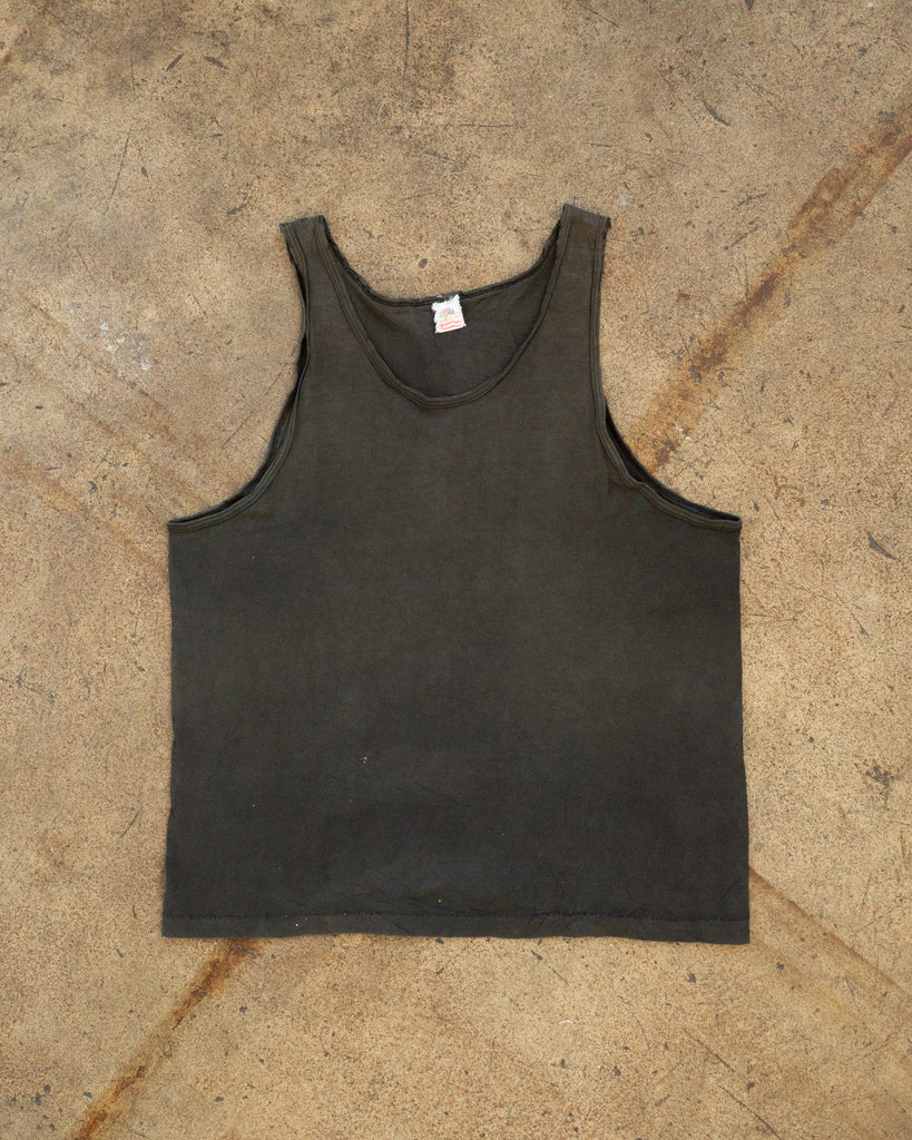 Single Stitched Faded Black Blank Tank Top - 1990s front photo