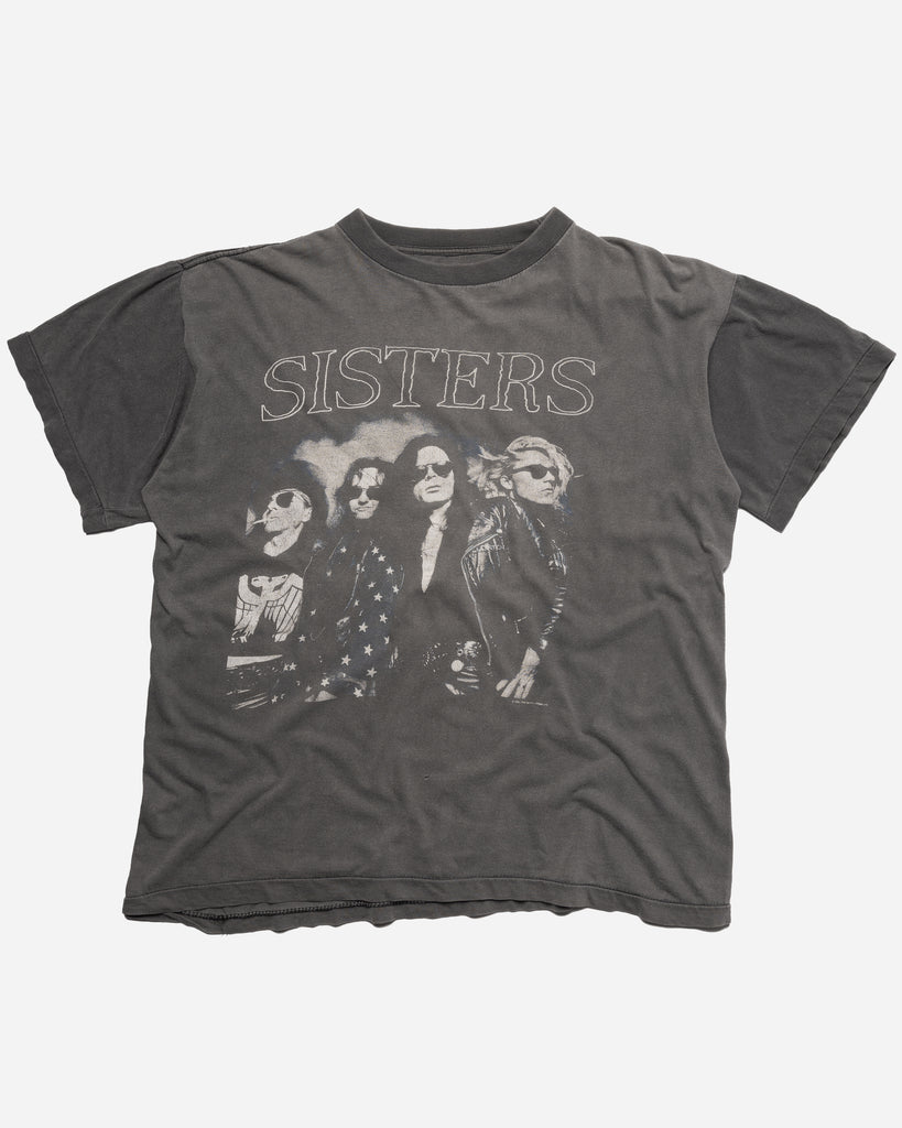 Single Stitched Sun Faded Charcoal The Sisters Of Mercy Tour Tee - 1990